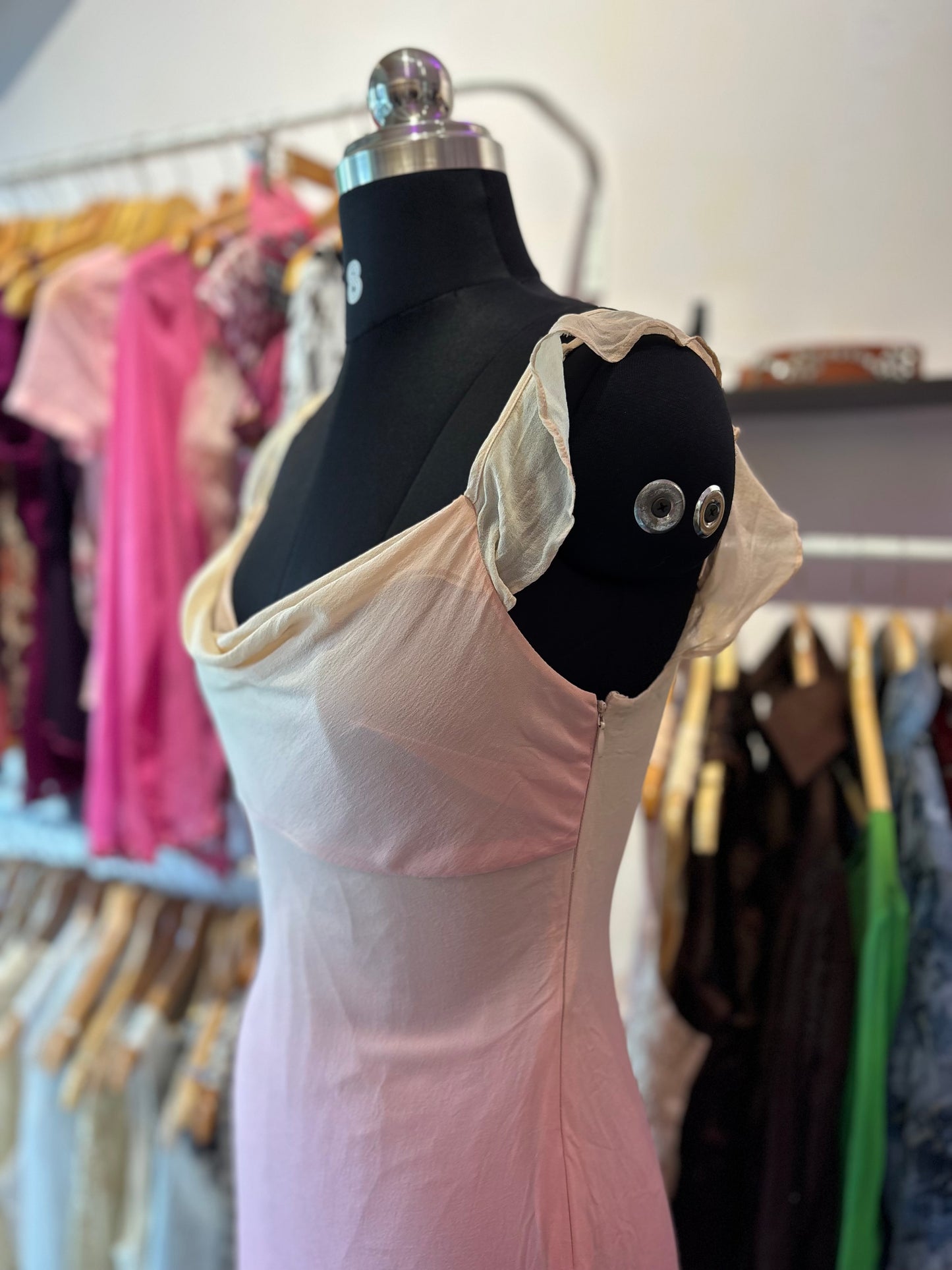 Ombré cowl neck dress