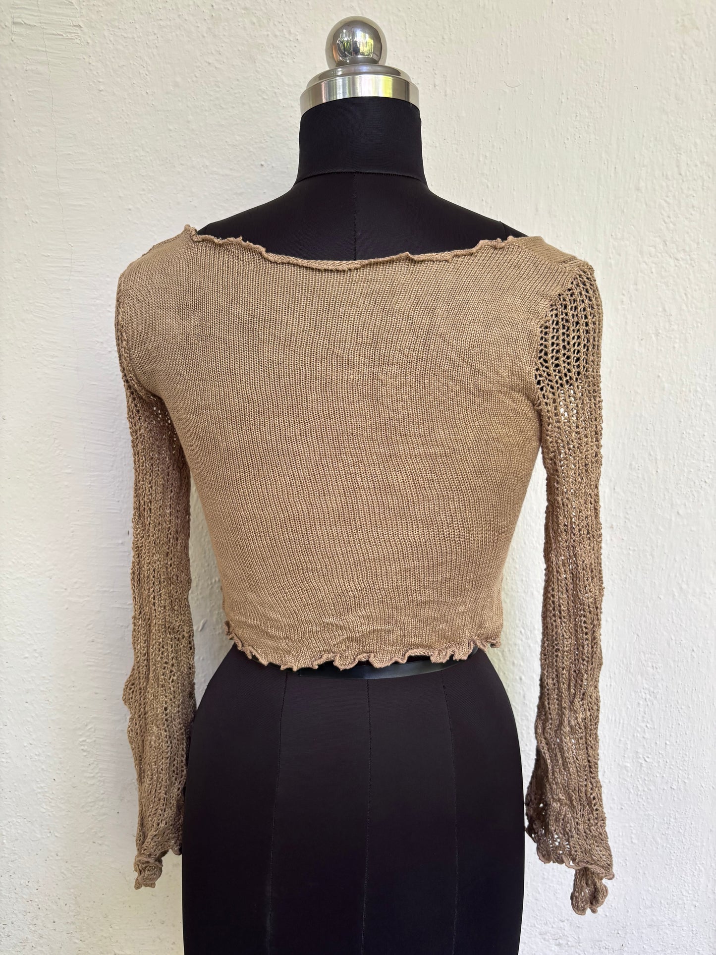 Butterfly patched crochet top