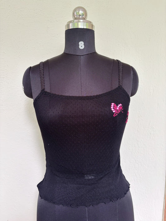 Black heart motif top
