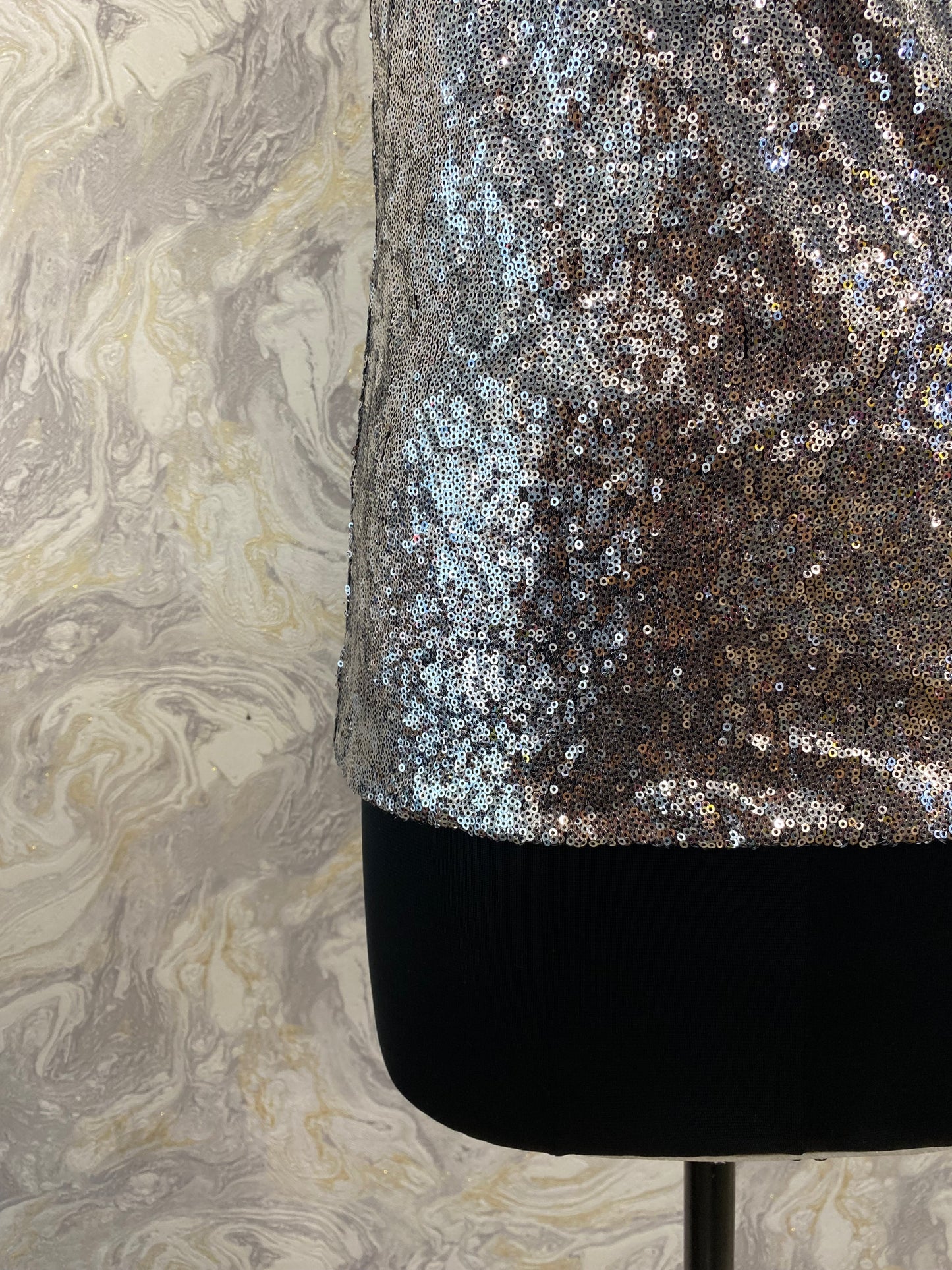 Sequin one shoulder top