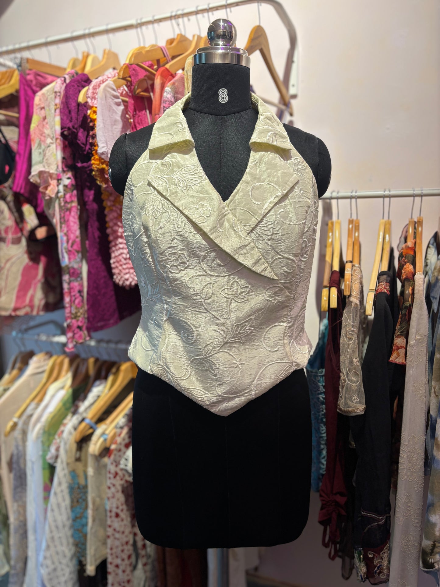 Off white textured corset