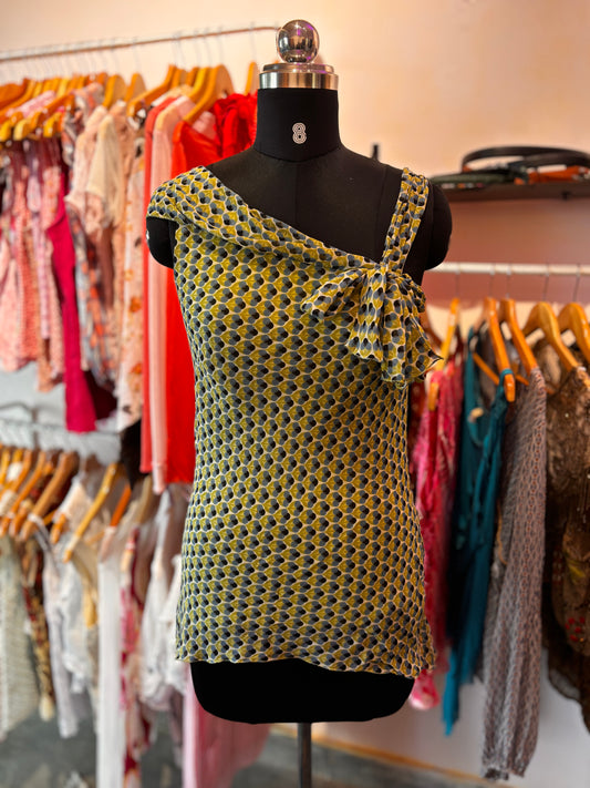 Indie print 100 percent silk top