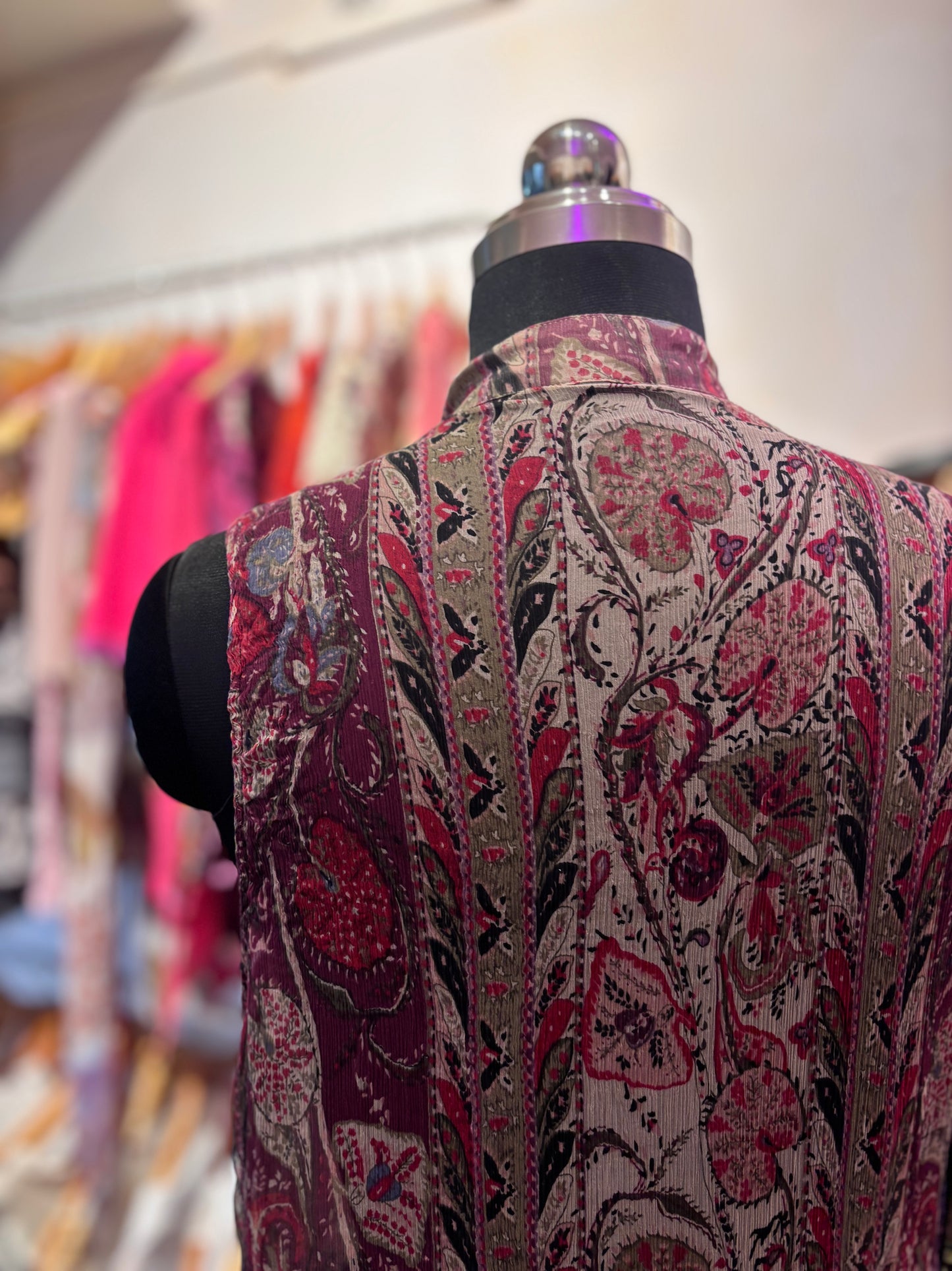 Beaded neck 100 percent silk tunic/short dress