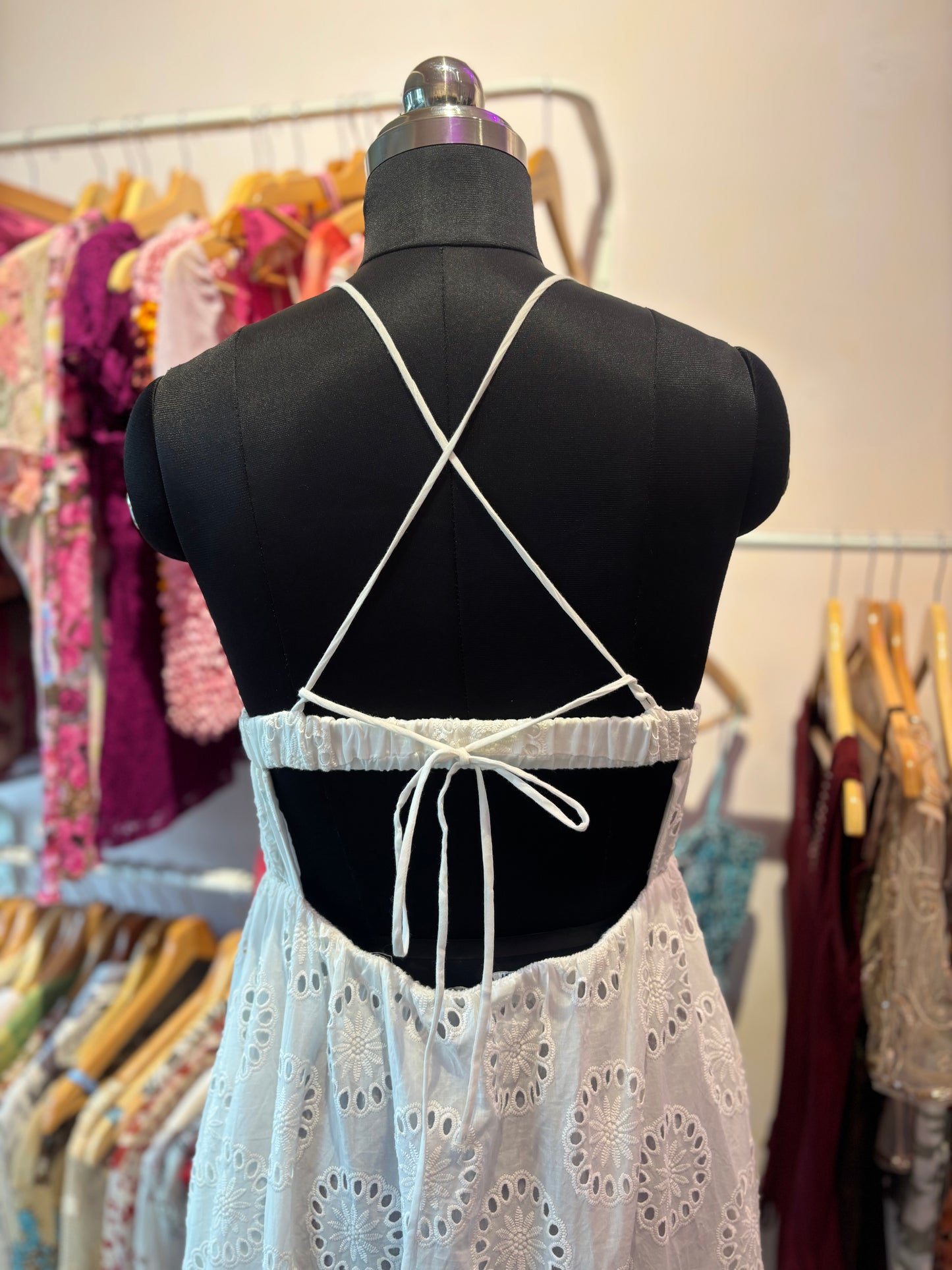 Prettiest white halter neck dress