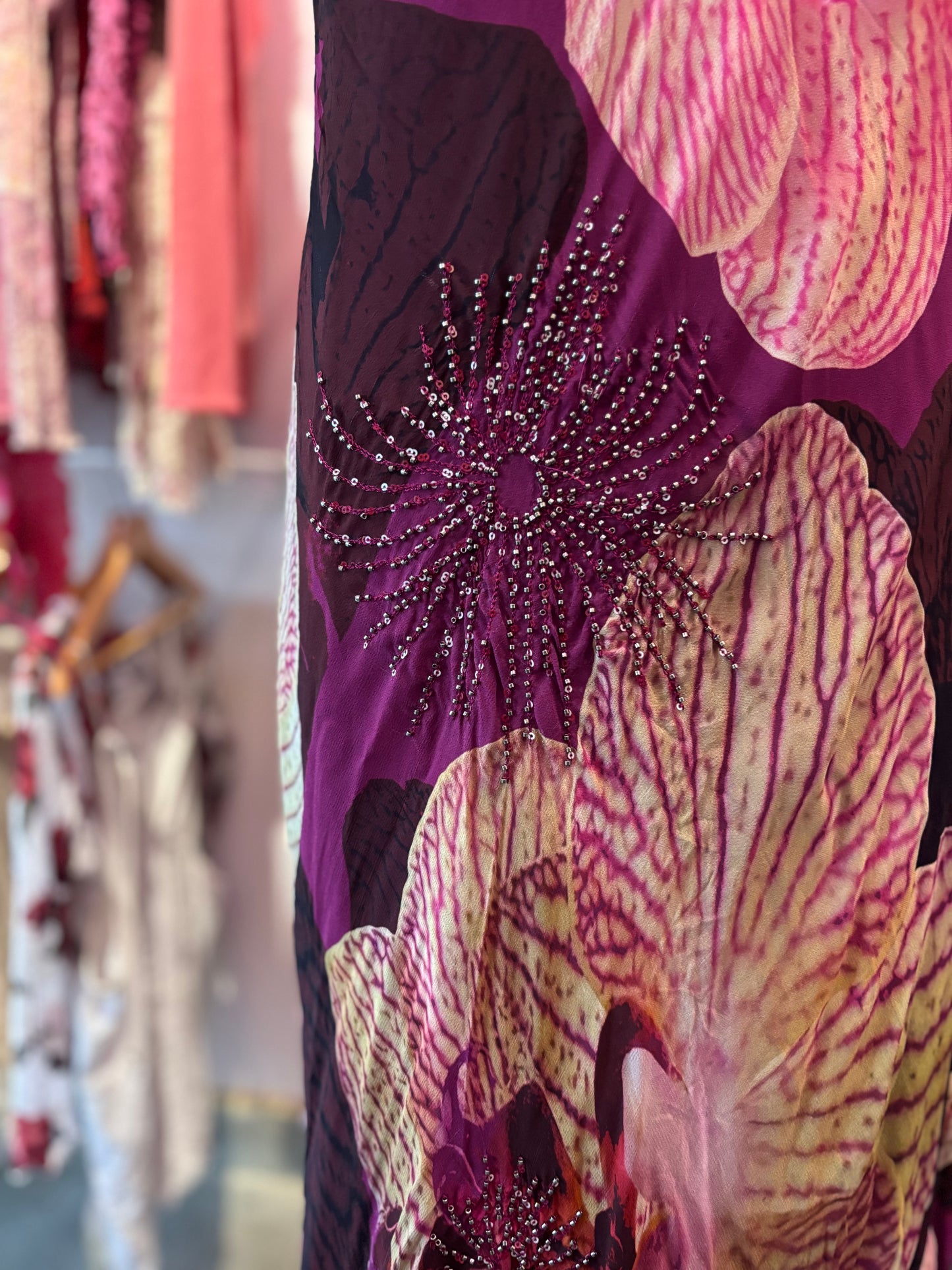 Floral bead work dress
