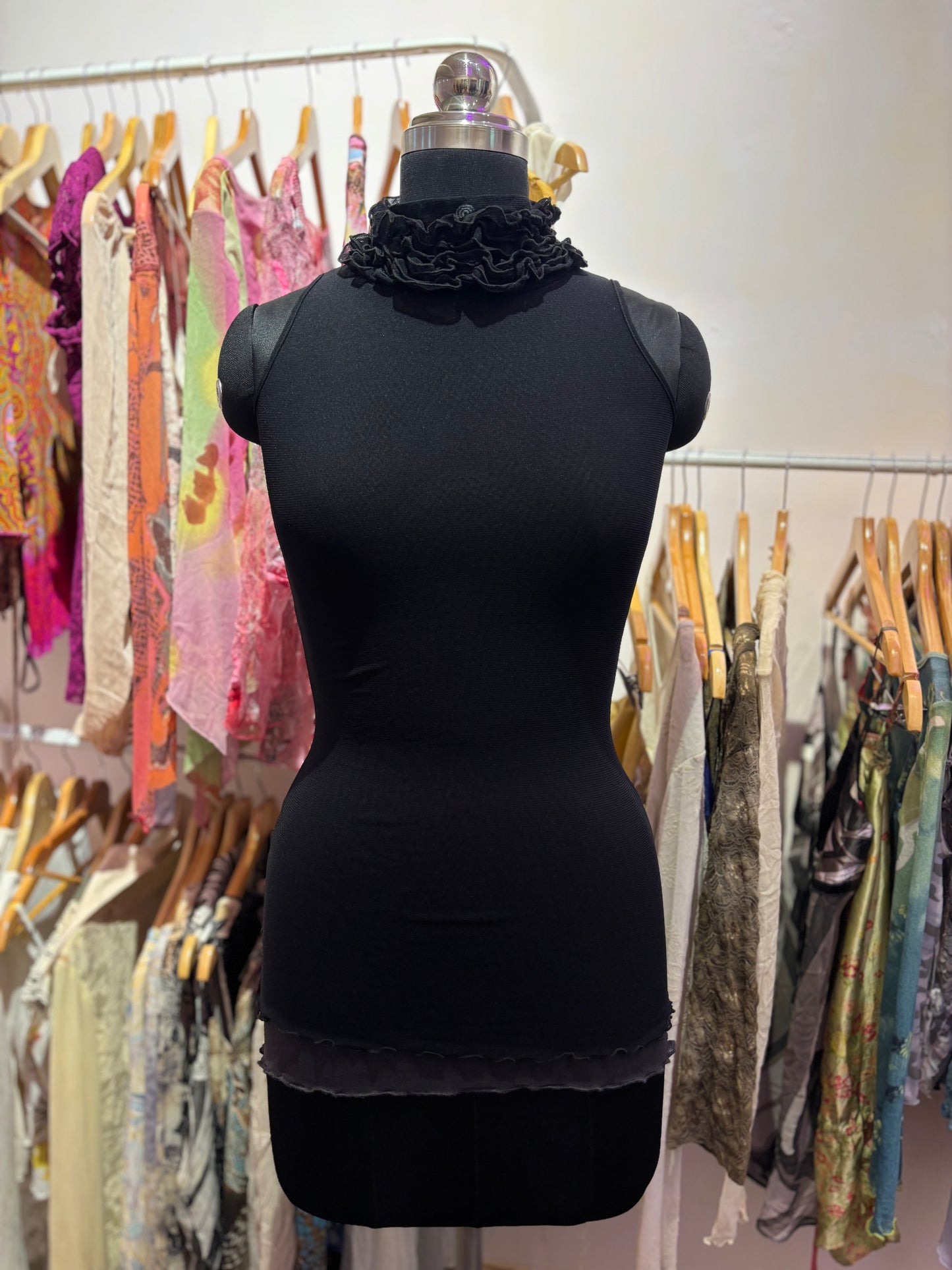 Timeless high neck ruffle top