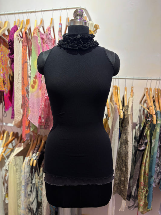 Timeless high neck ruffle top