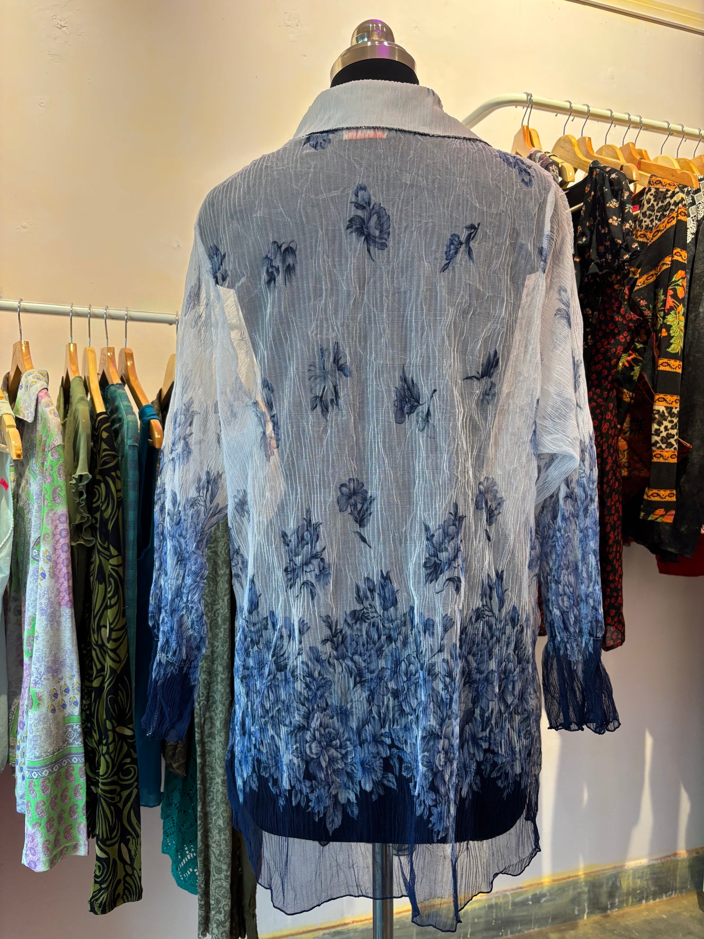Crinkled floral shirt