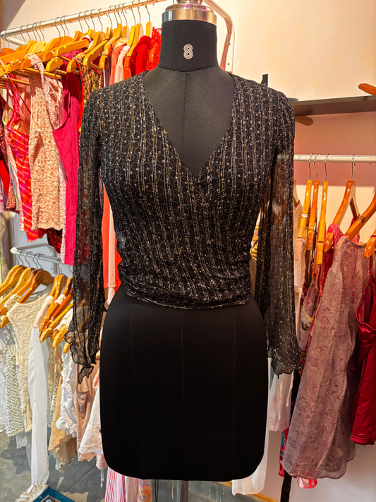 Wrap around silk blouse
