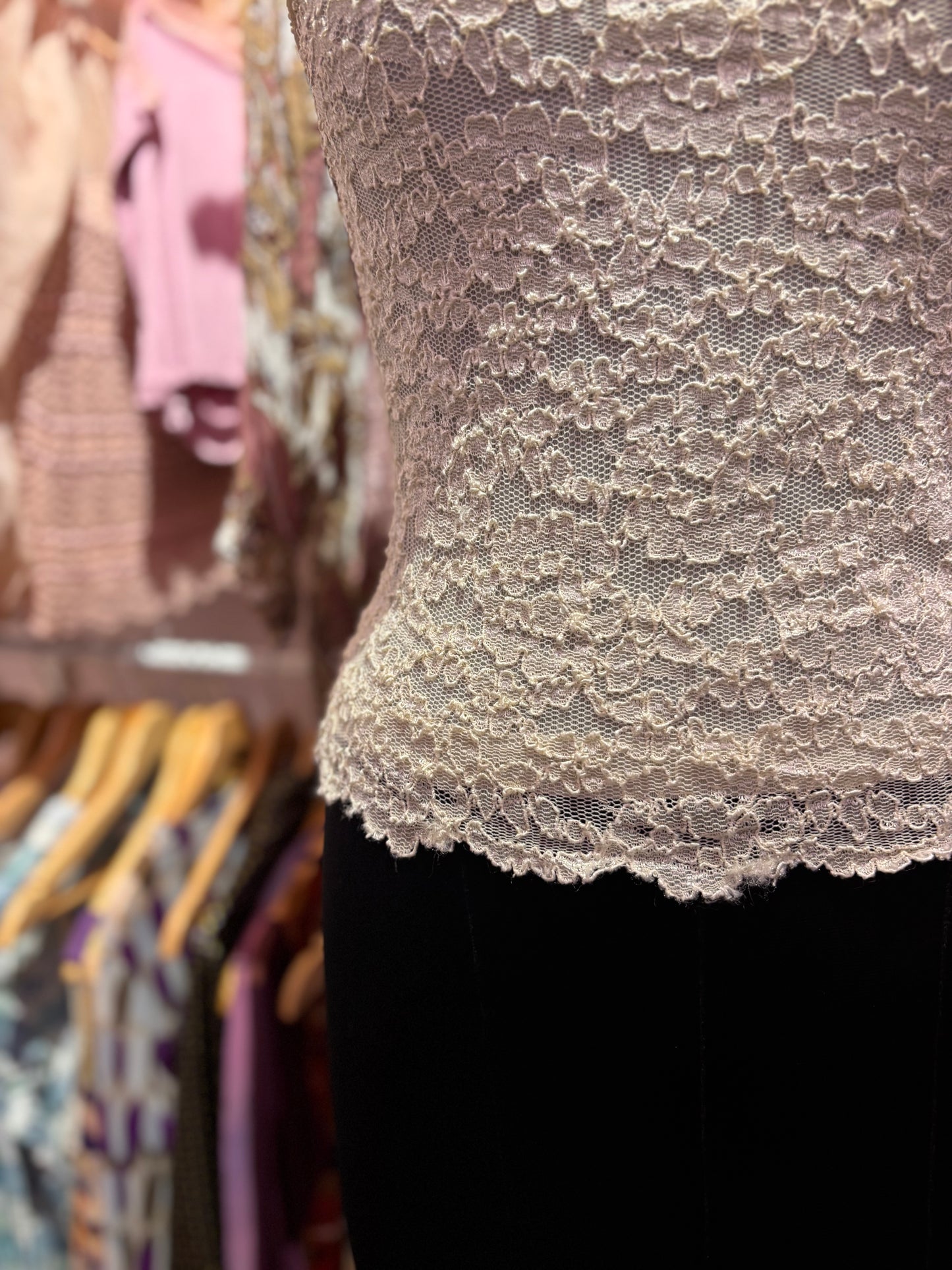 Vintage textured lace top