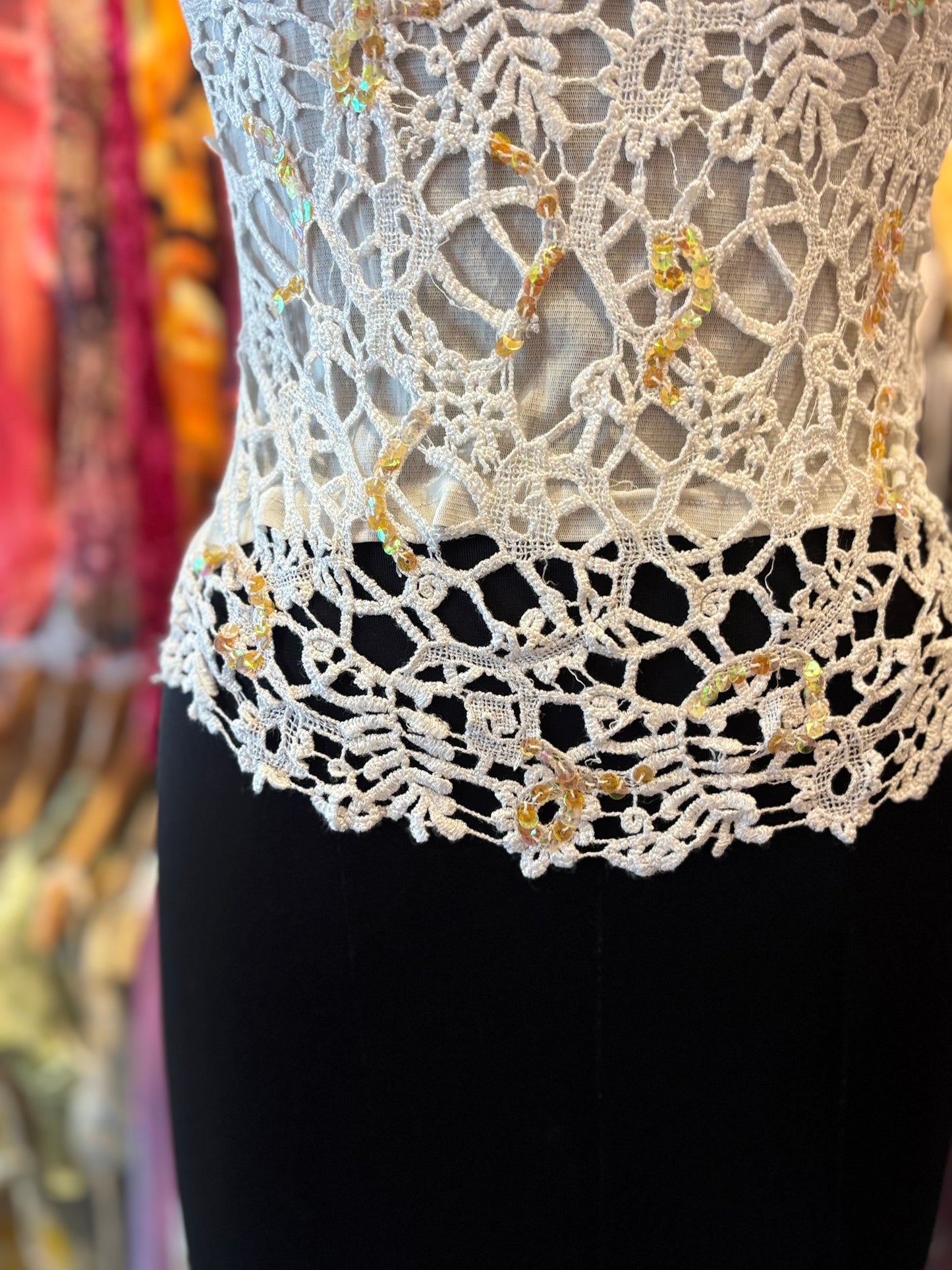 Crochet sequins top