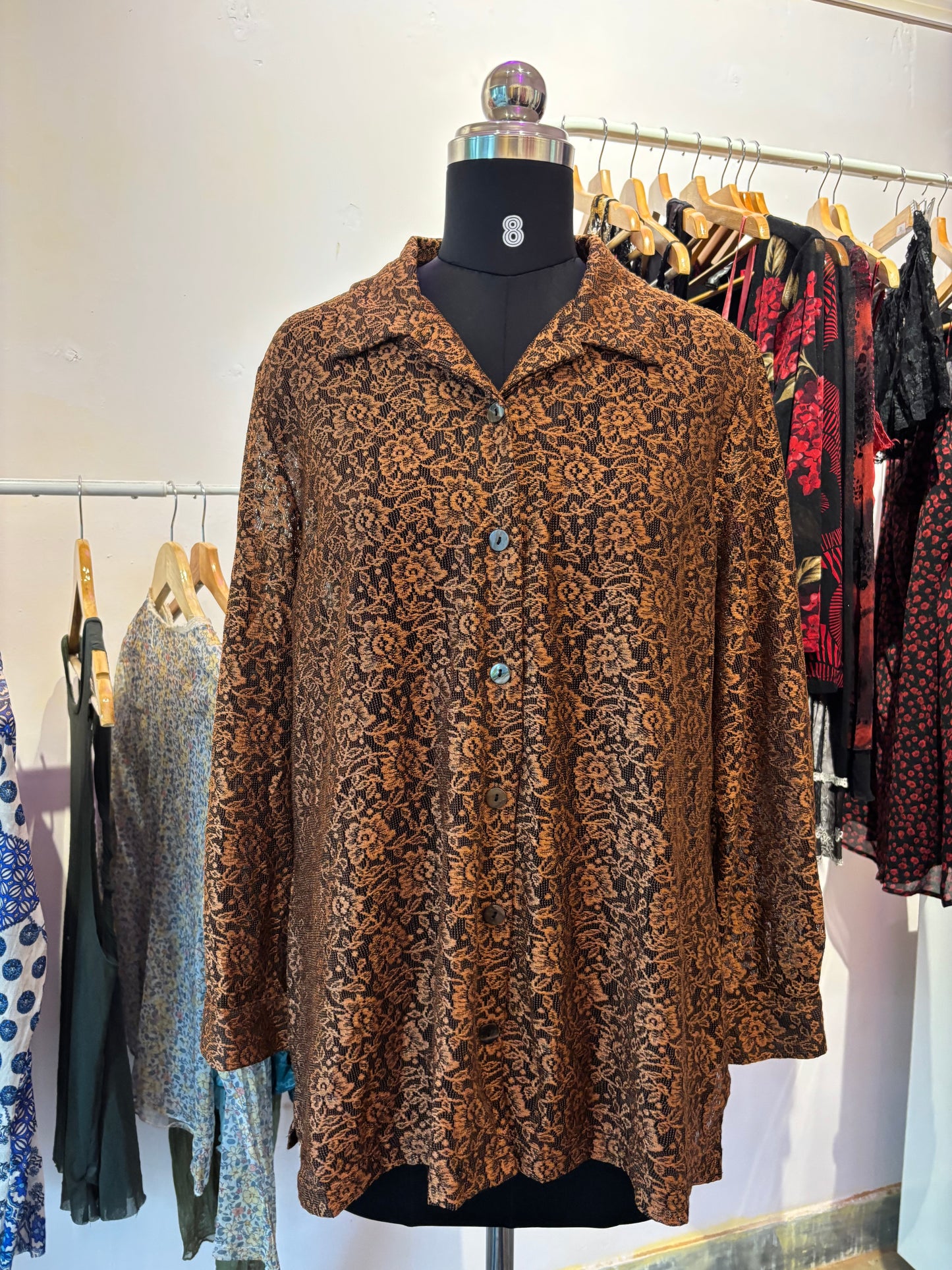 Golden brown lacy shirt