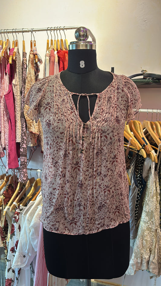Massimo Dutti floral silk blouse