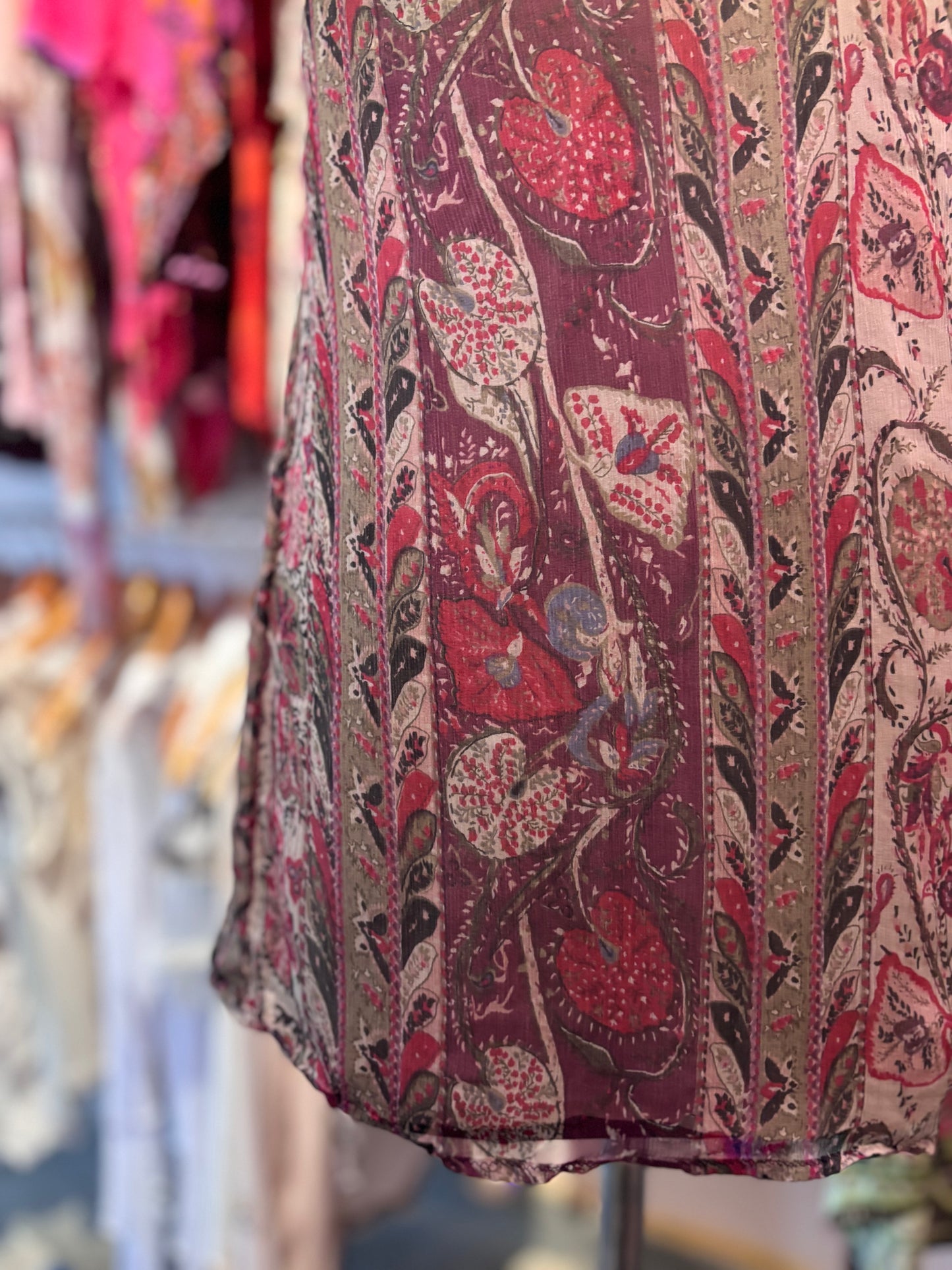 Beaded neck 100 percent silk tunic/short dress