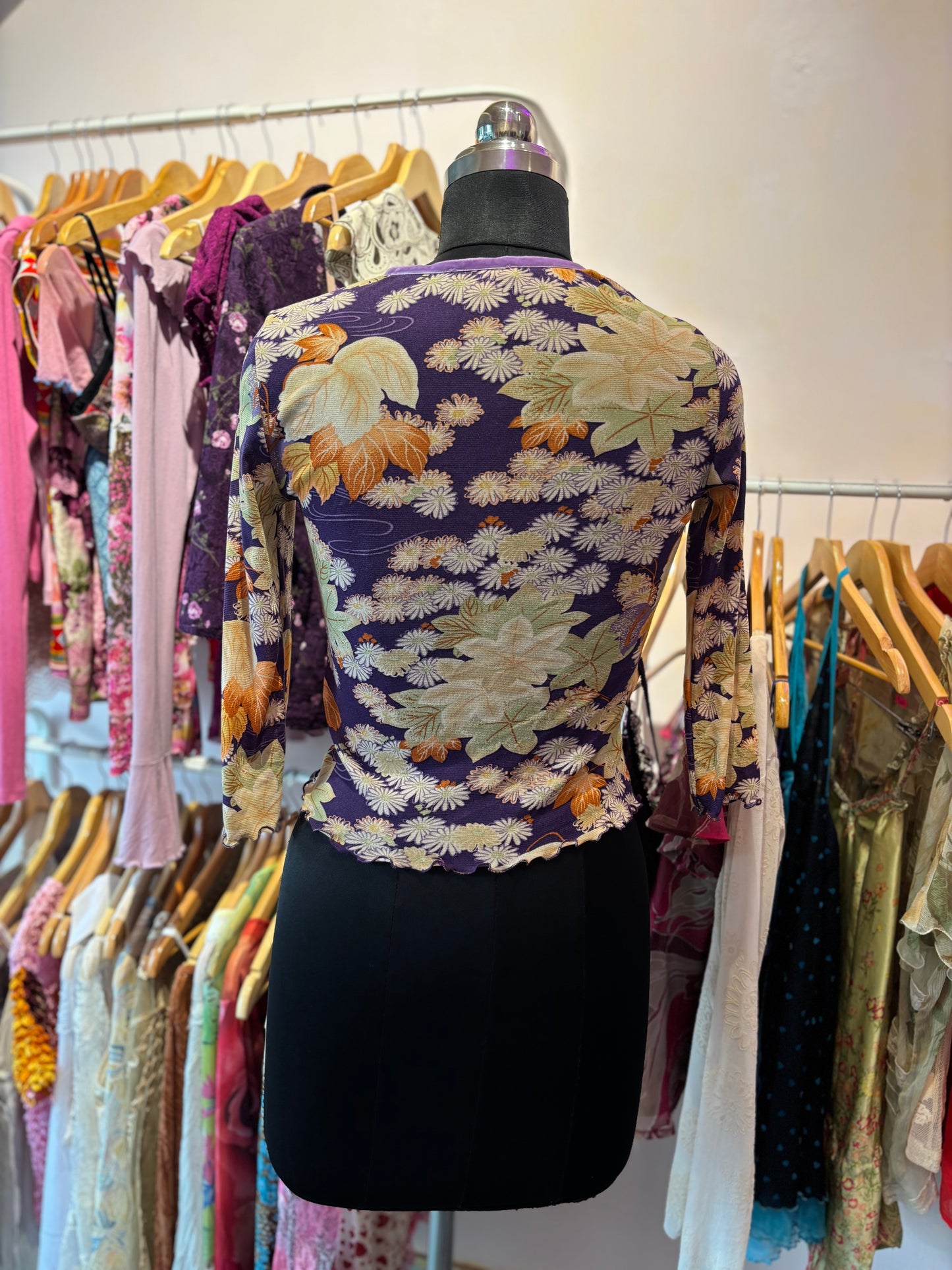 Vintage purple floral top