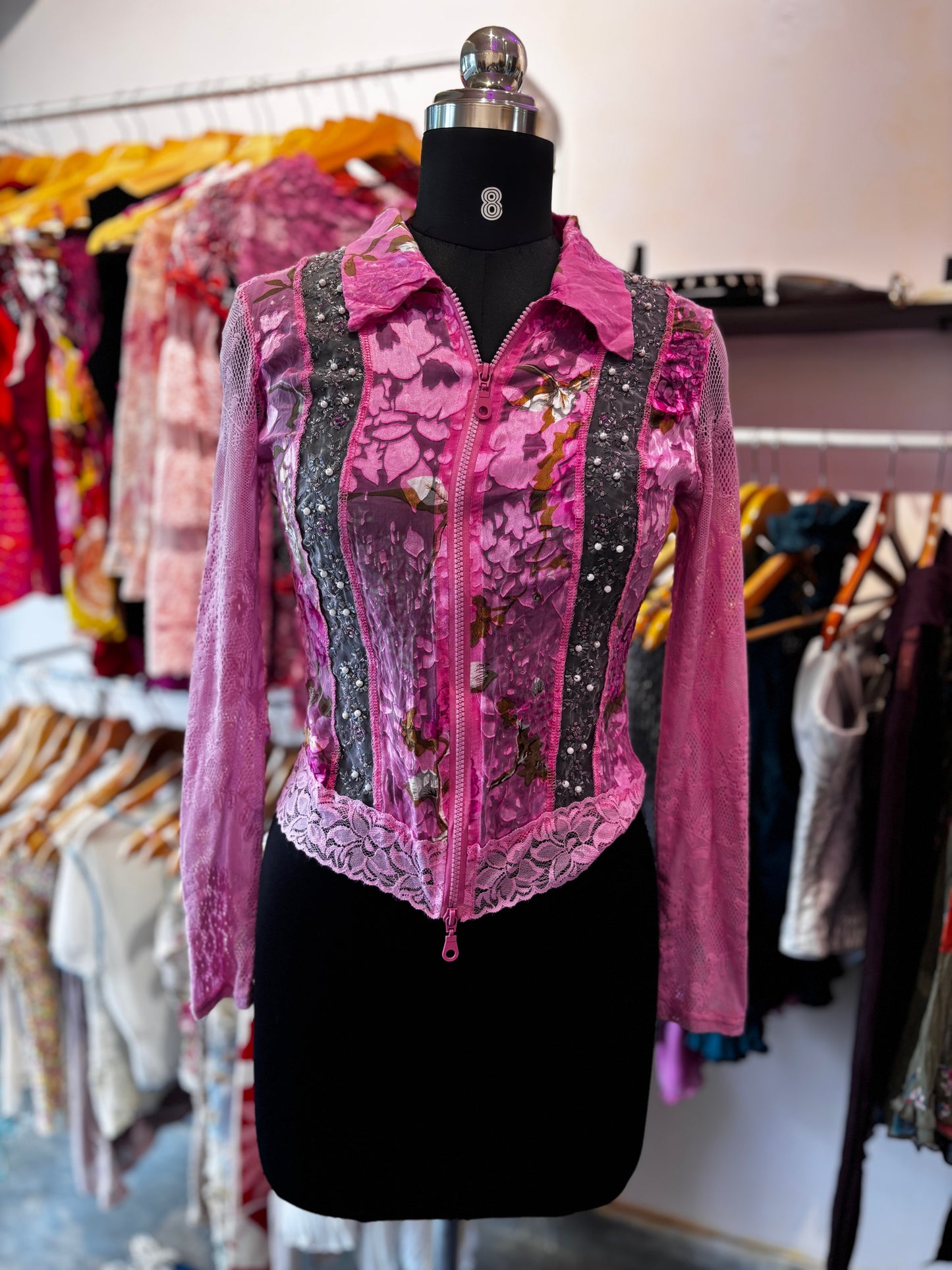 Lacy beaded shacket!