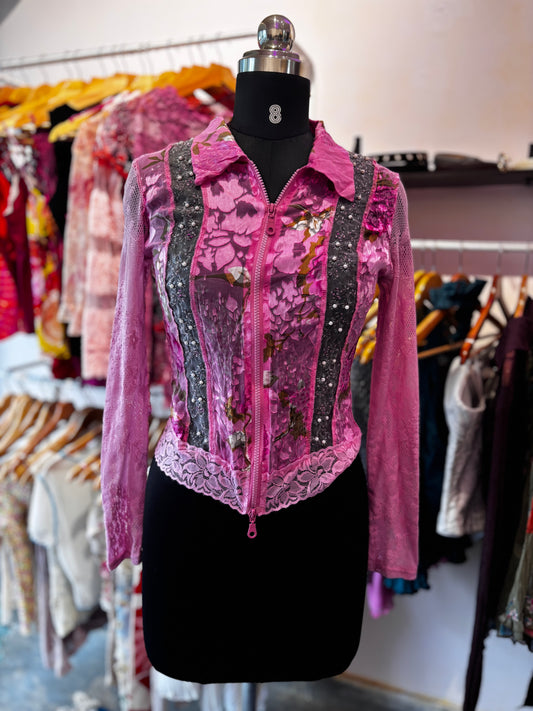 Lacy beaded shacket!