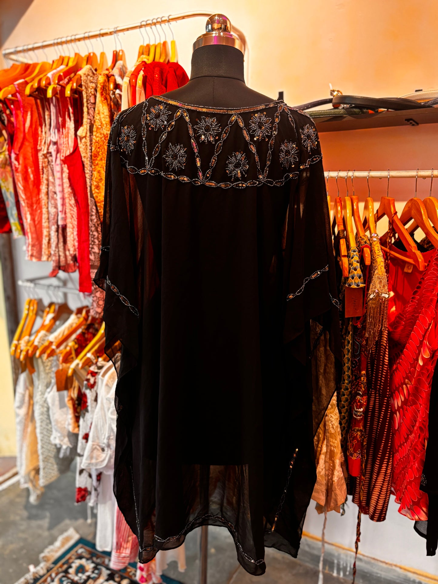 Celestial black kaftan