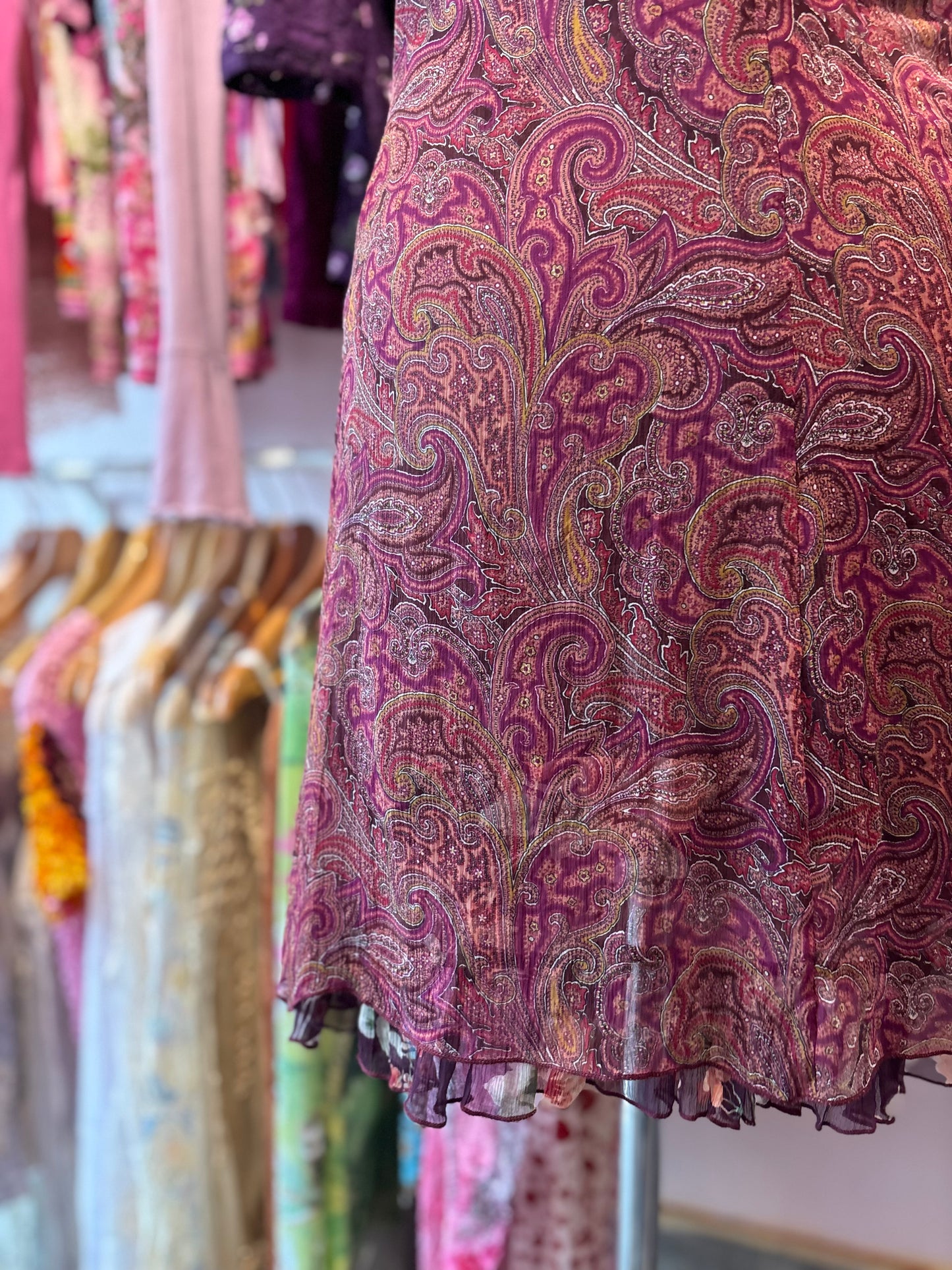Vintage paisley chiffon dress