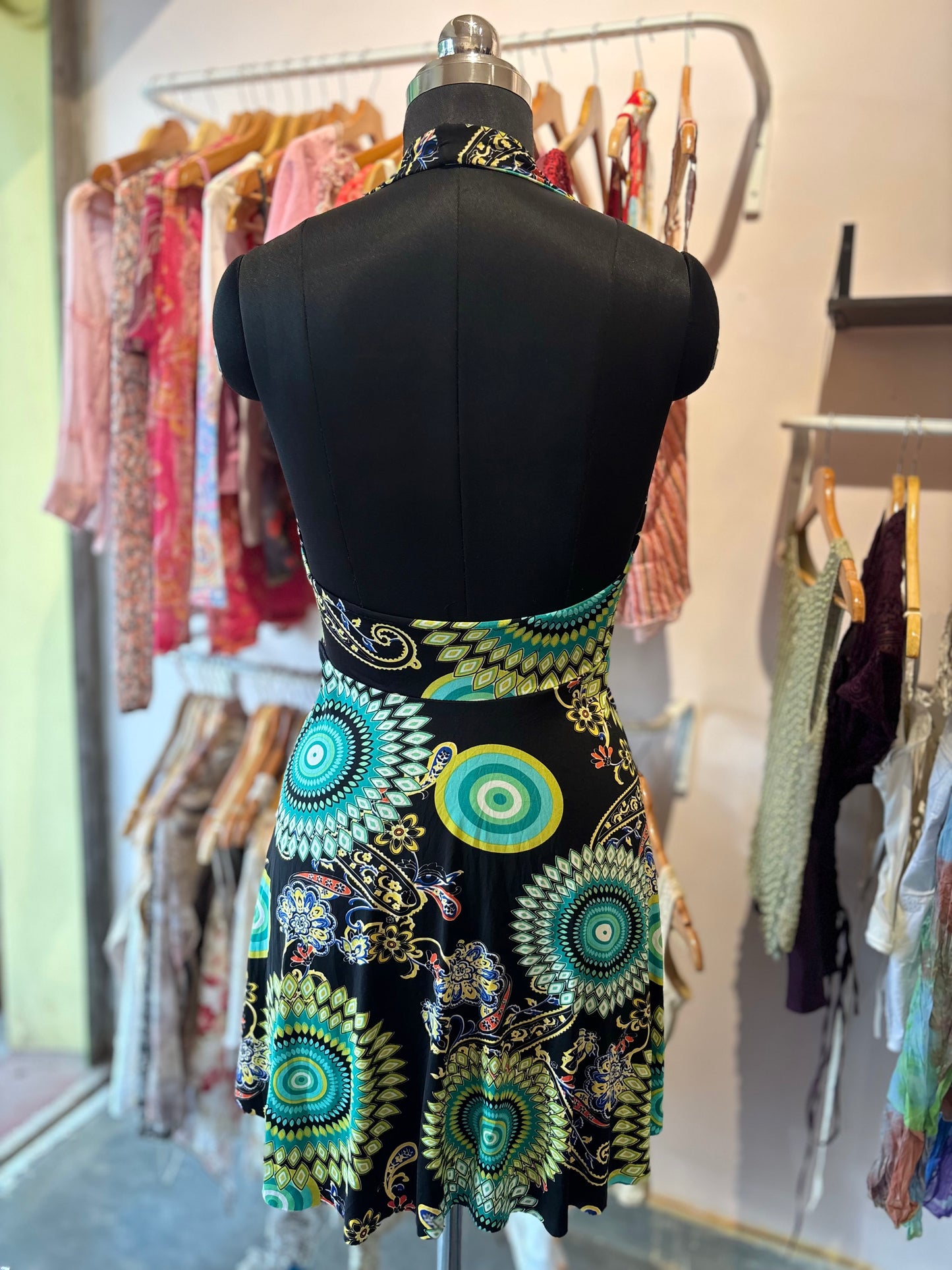 Psychedelic halter neck dress