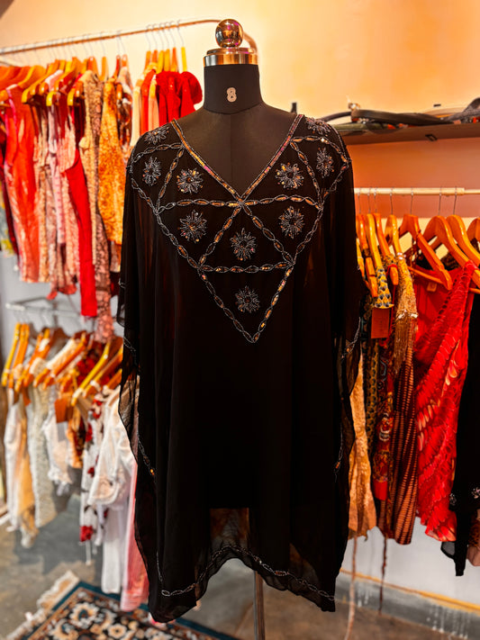 Celestial black kaftan