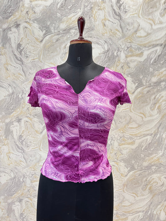 Y2k purple mesh top