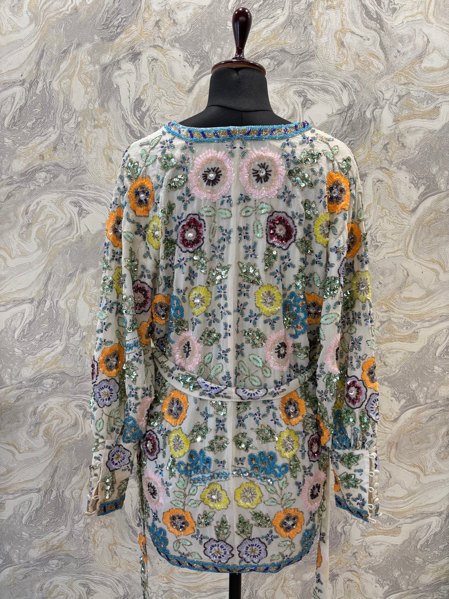Overlapping intricate sequins dress