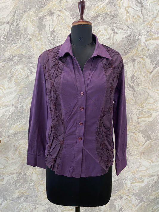 Purple embroidered shirt