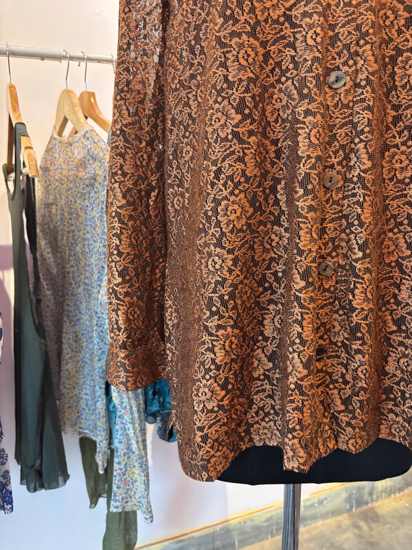 Golden brown lacy shirt