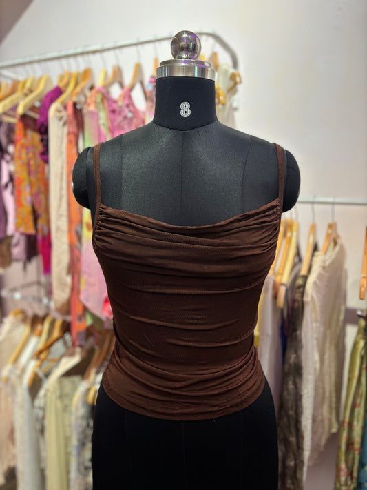 Chocolate cowl top