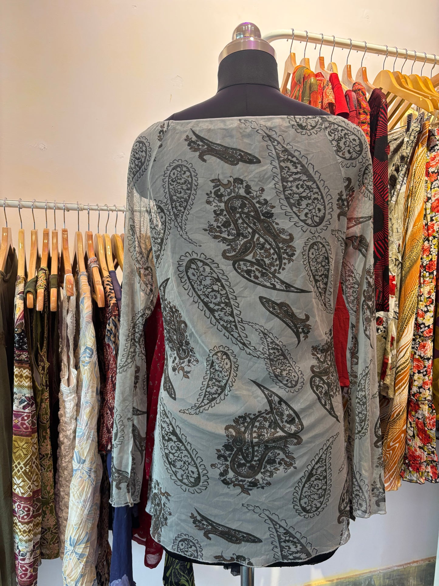 Grey paisley top