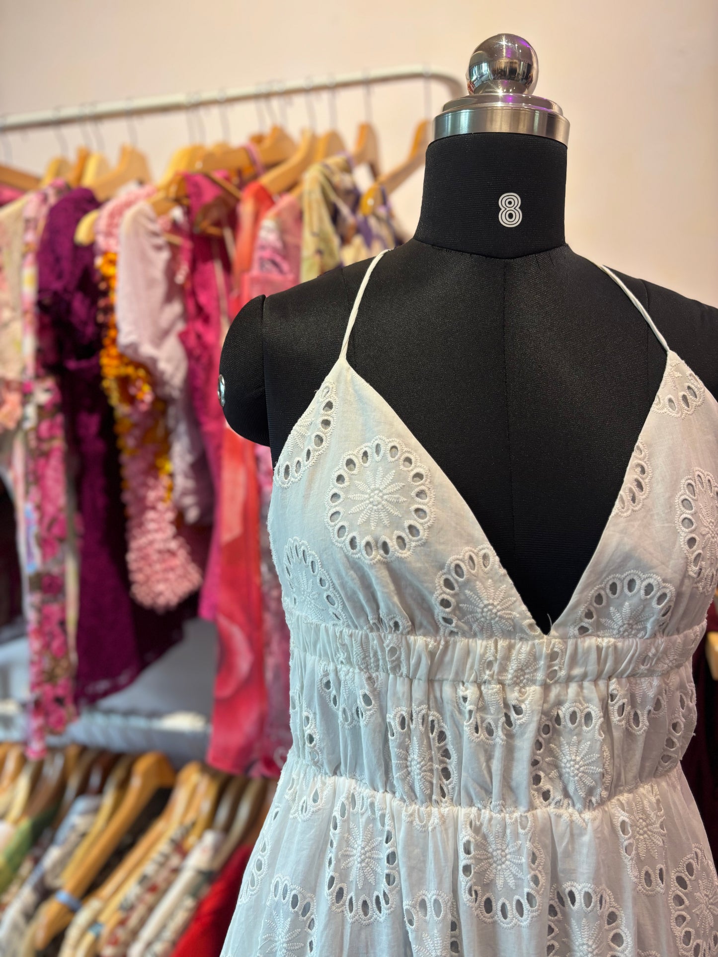 Prettiest white halter neck dress