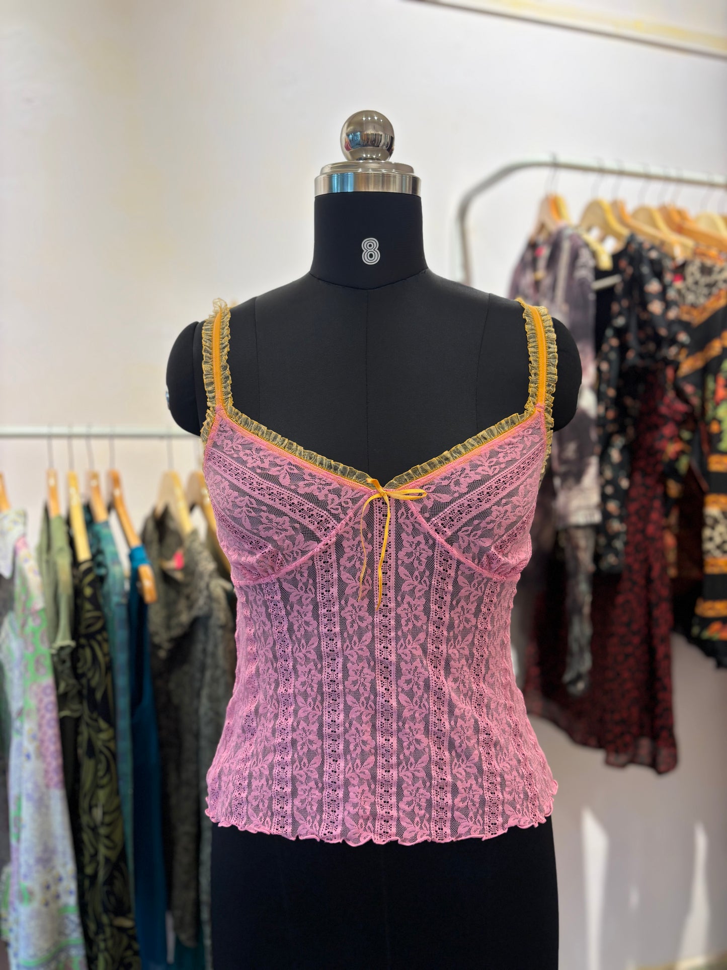 Pink tangy lacy cami
