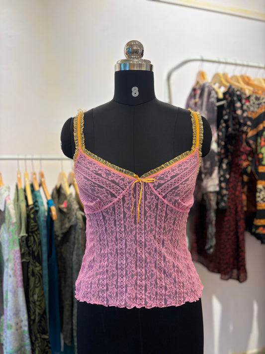 Pink tangy lacy cami