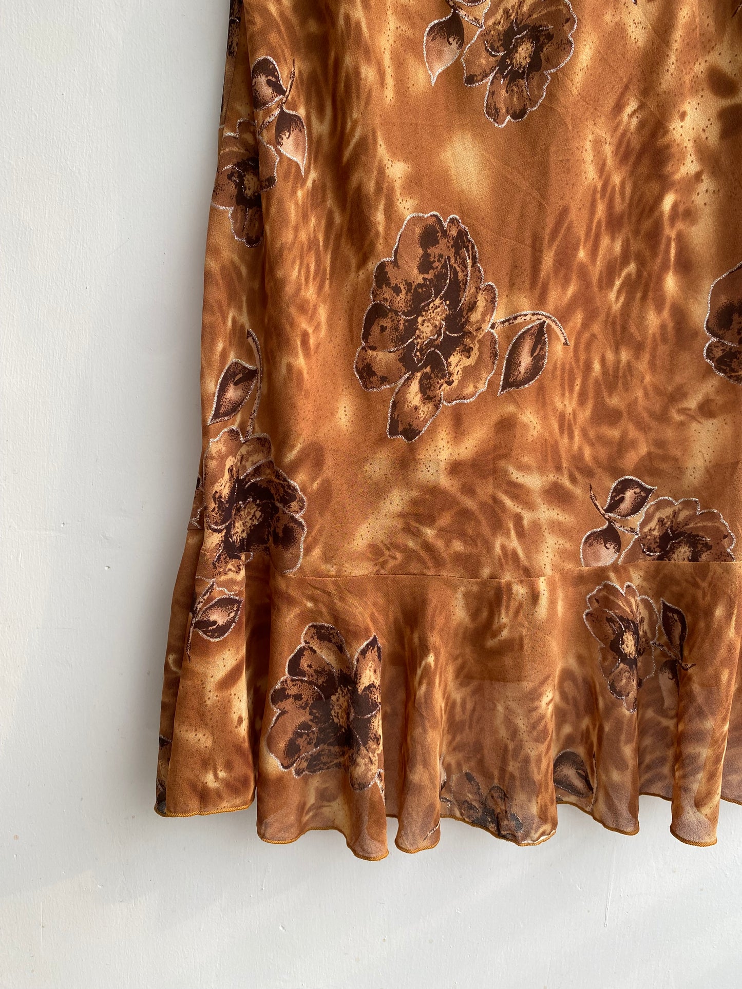 Golden floral skirt