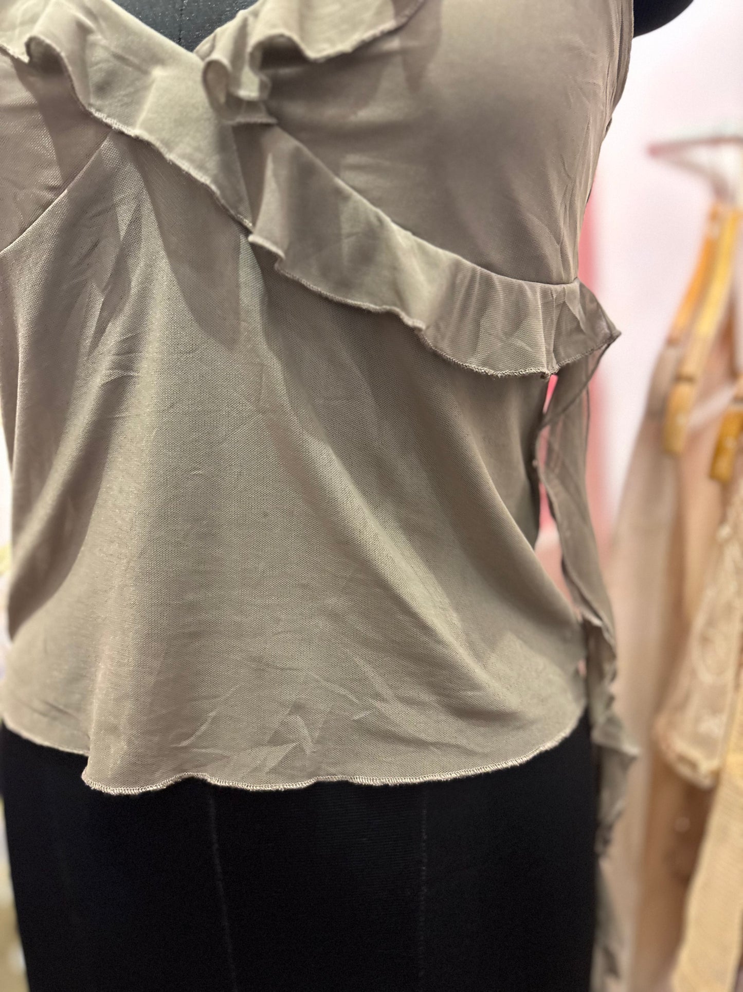Grey ruffle top