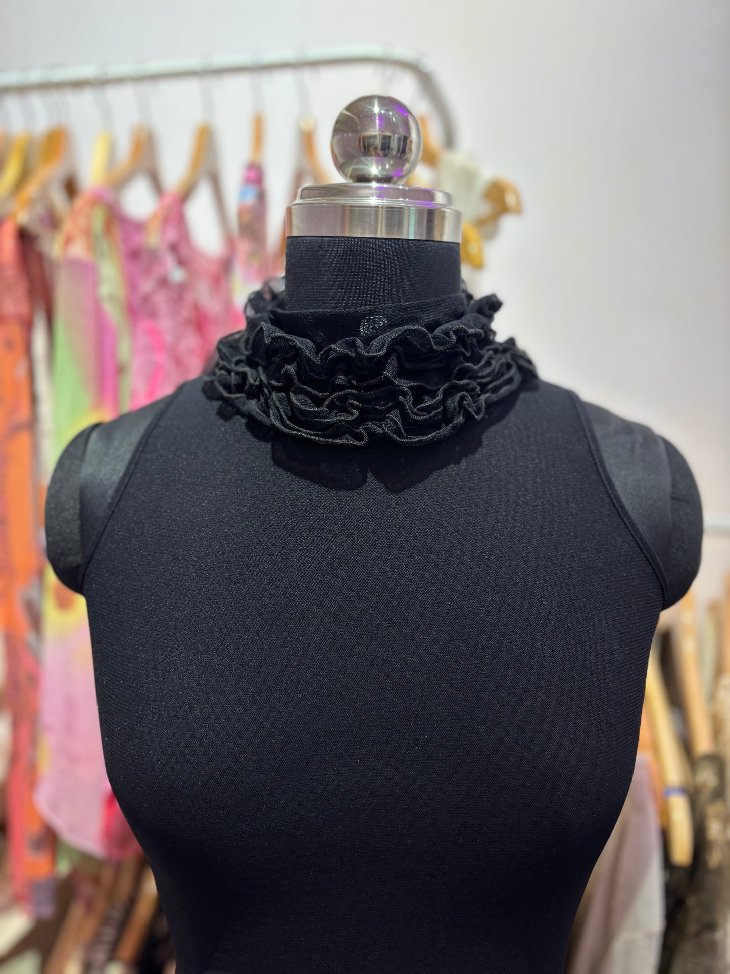 Timeless high neck ruffle top