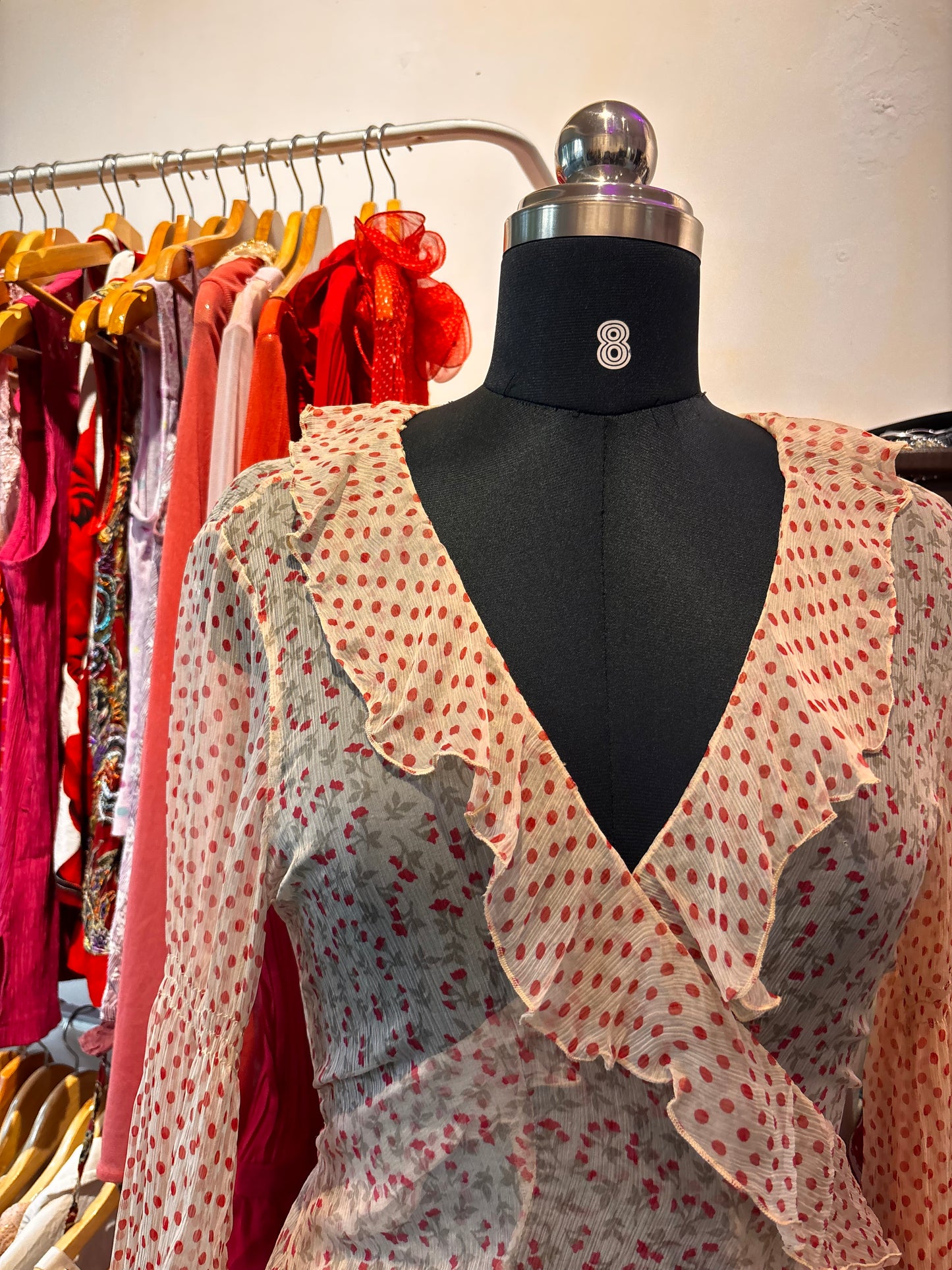 Floral wrap top 100 percent silk