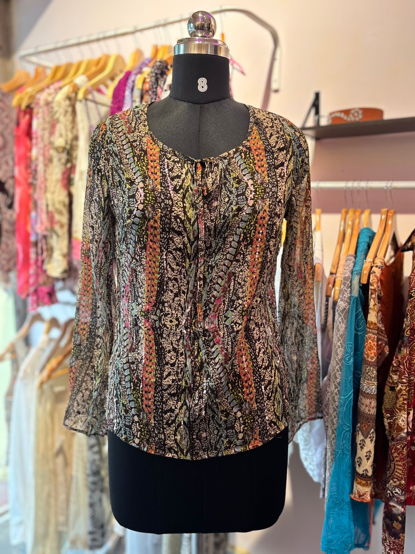 Vintage sequins detail top