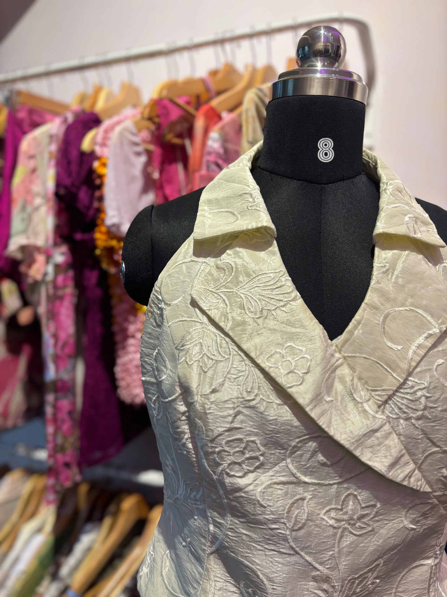 Off white textured corset