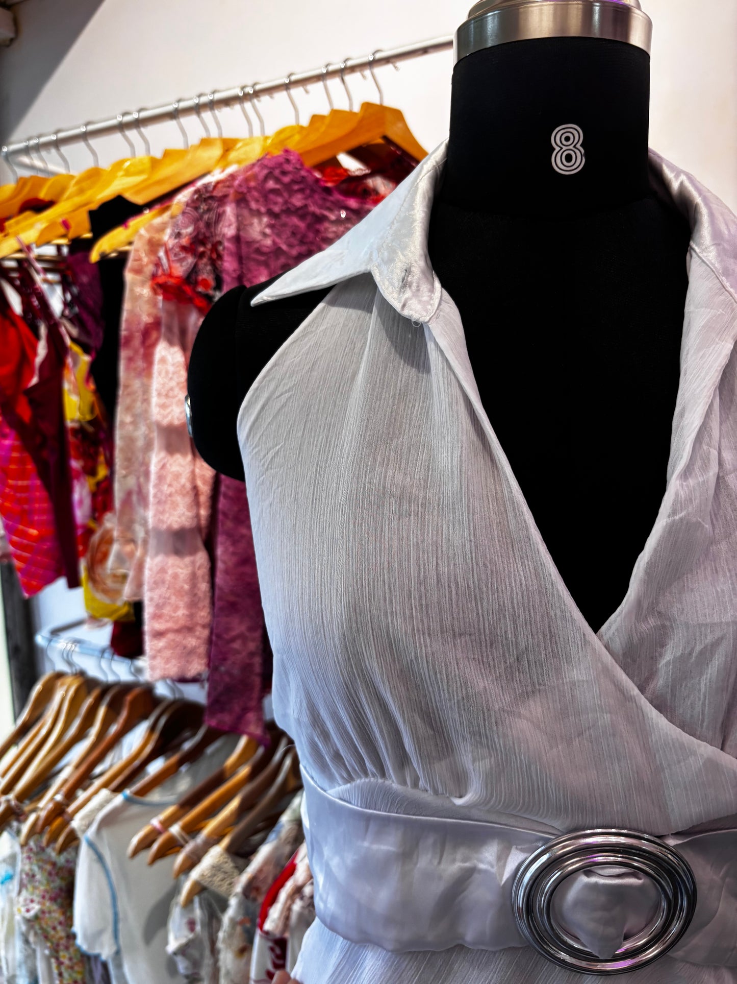 Y2K collared halter neck