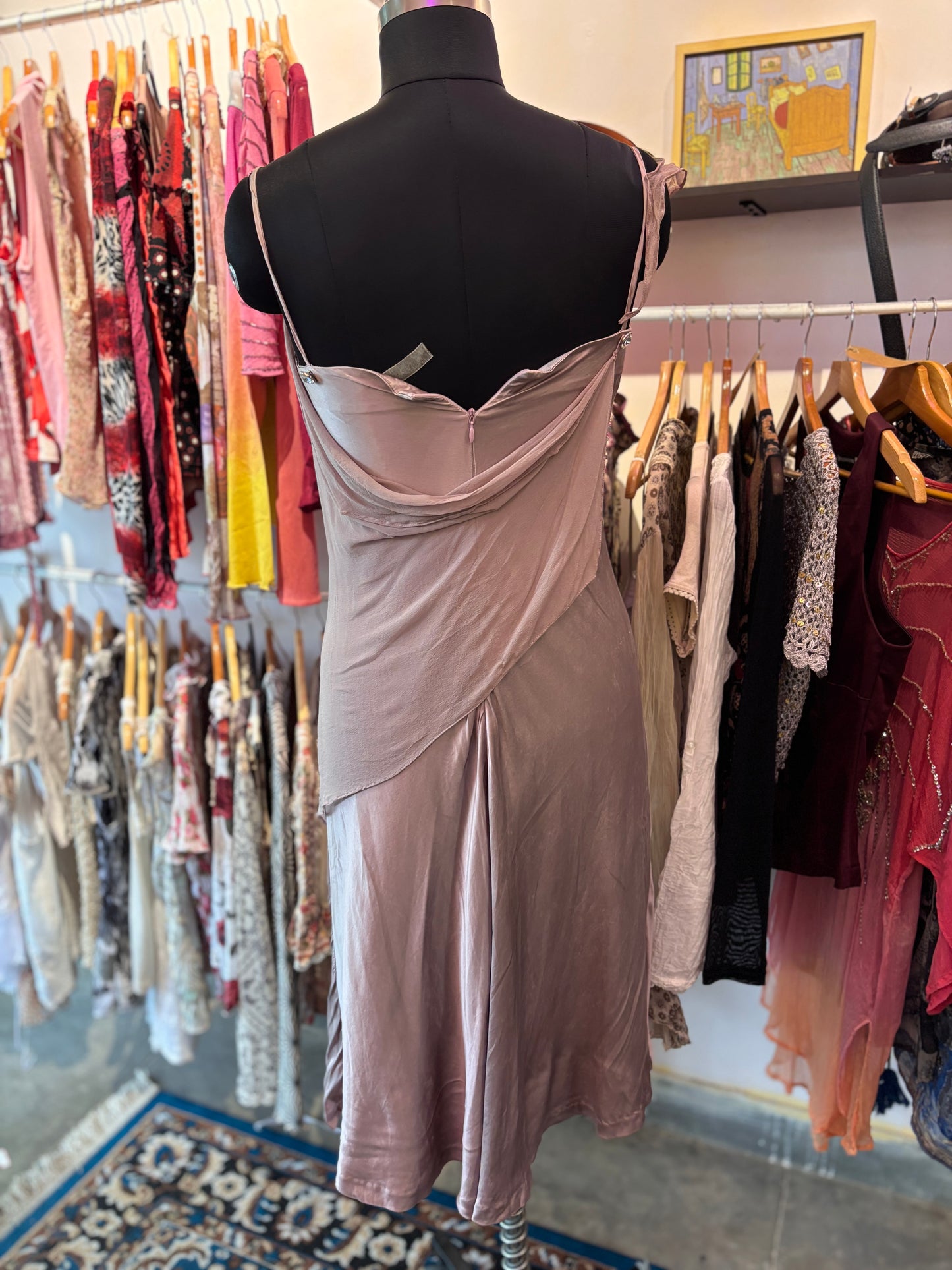 Vintage soft dusty mauve dress