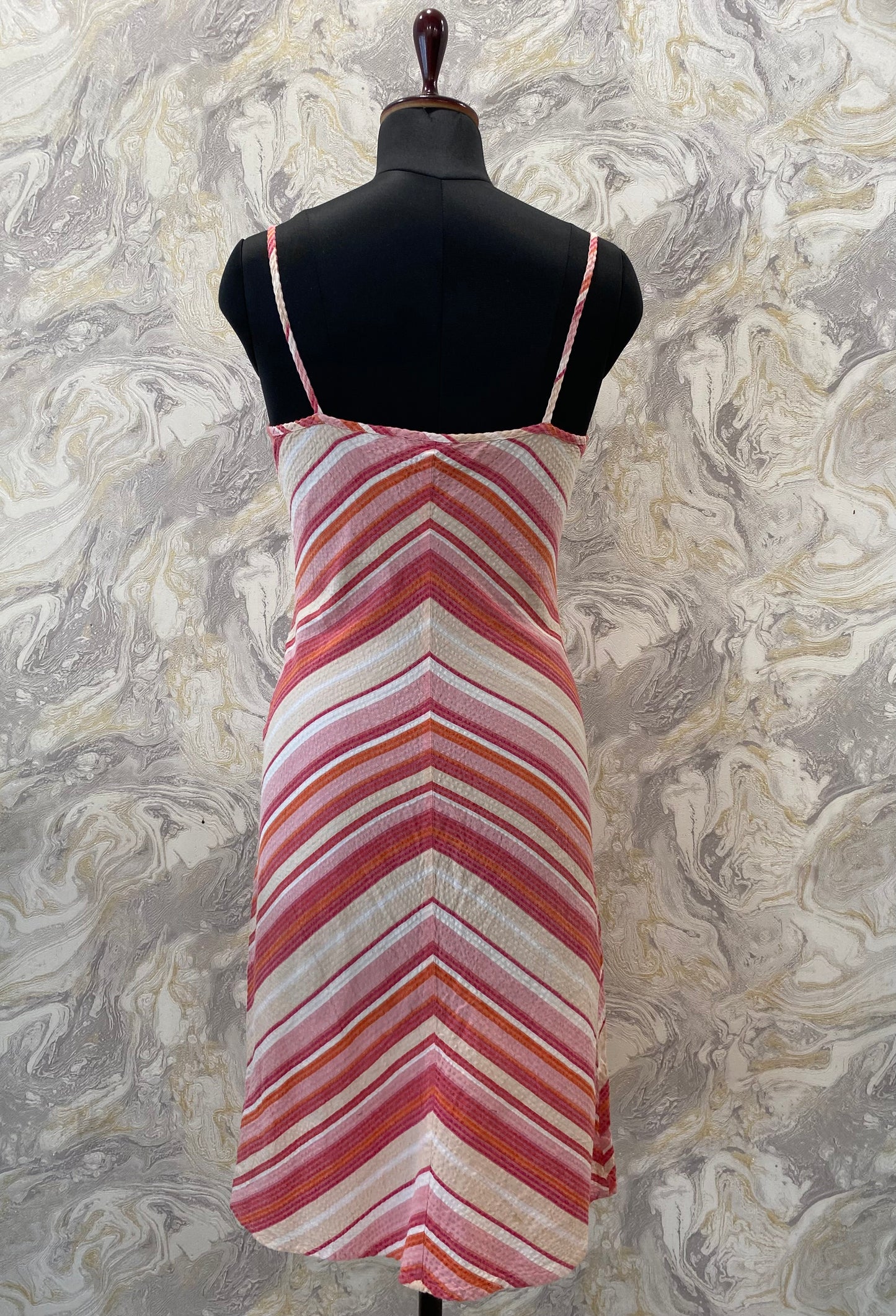 Pink white stripes dress