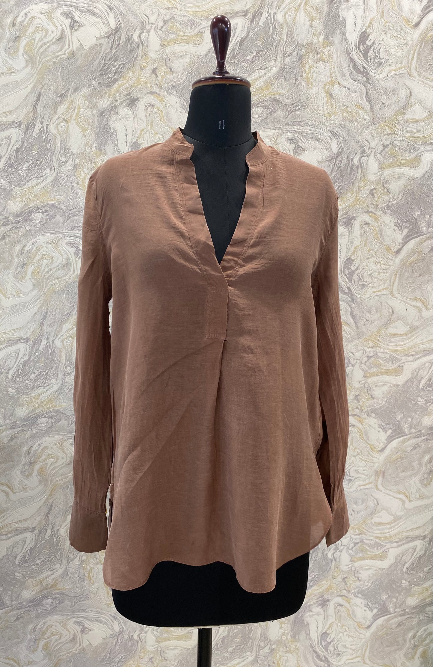 Brown linen top