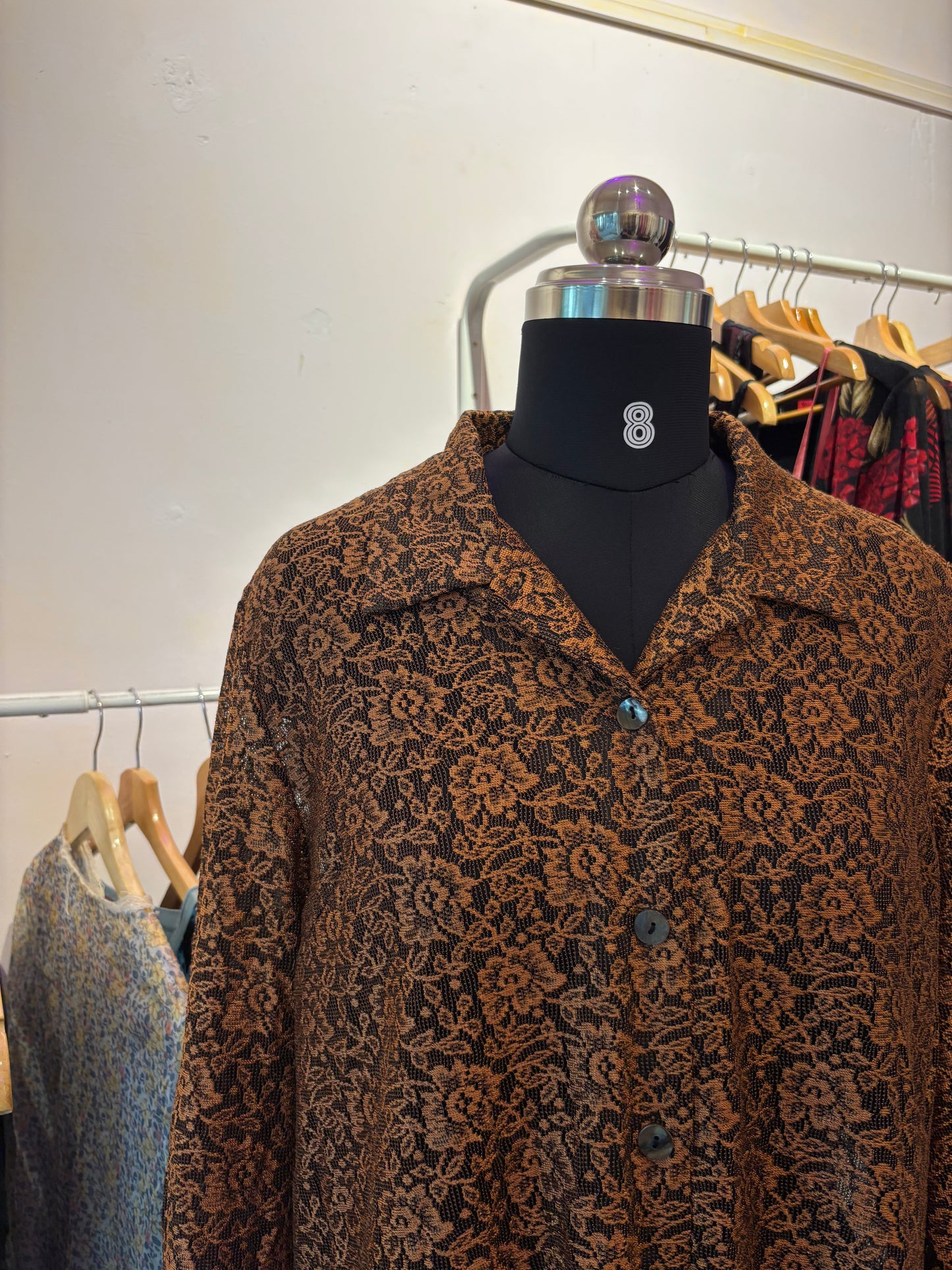 Golden brown lacy shirt