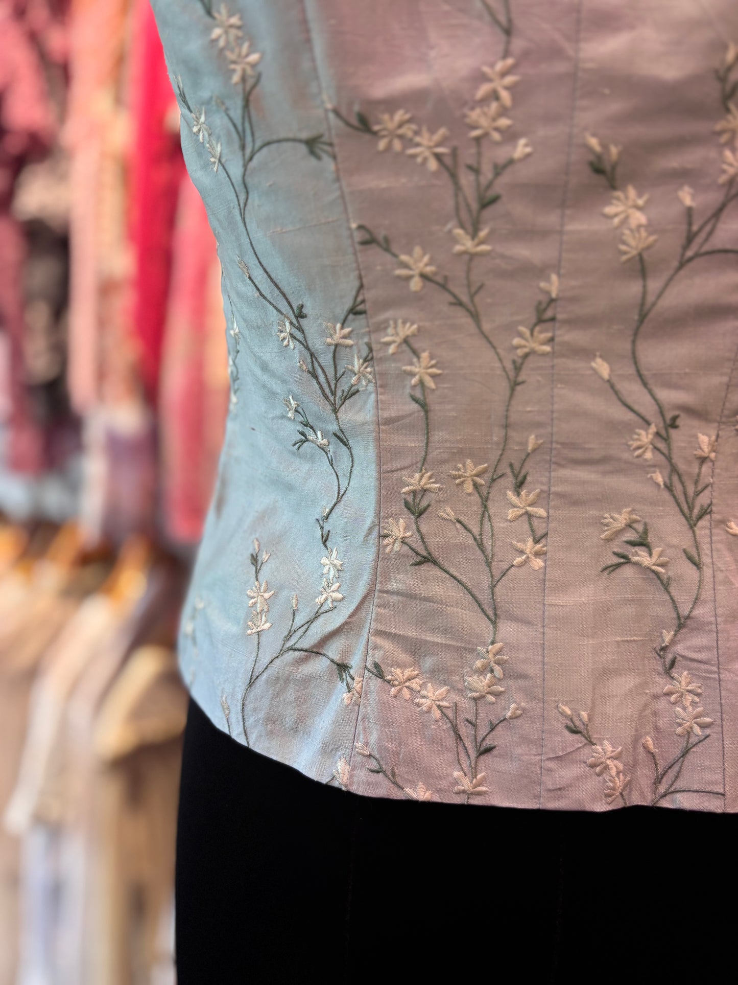 Embroidered corset/shacket