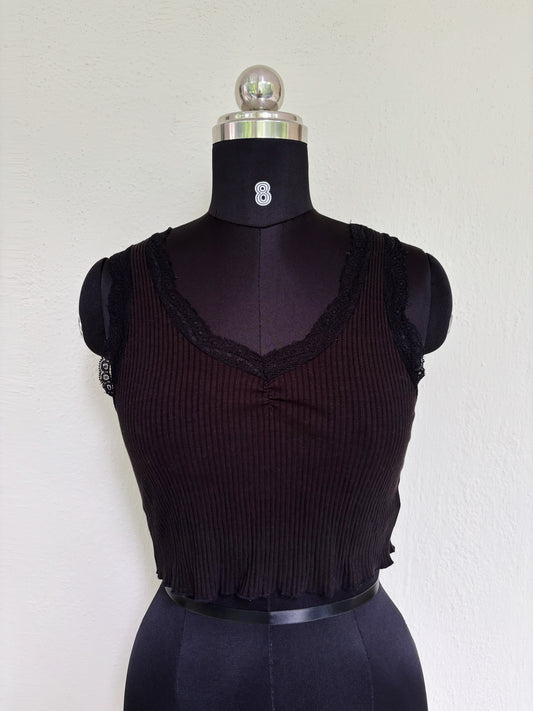 Timeless lacy neckline top