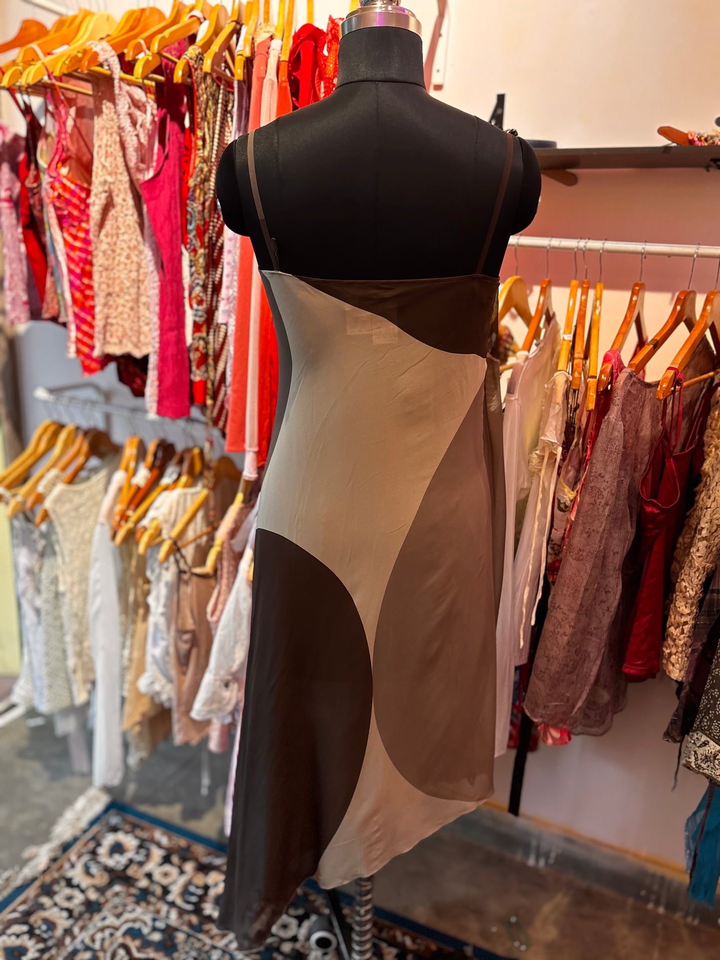 Shades of brown 100 percent silk dress