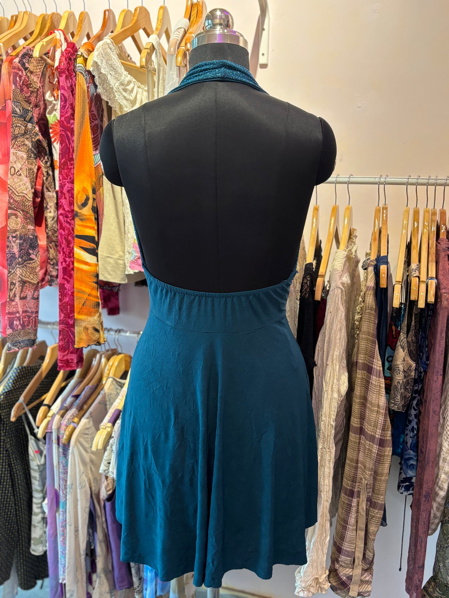 Emerald halter neck dress