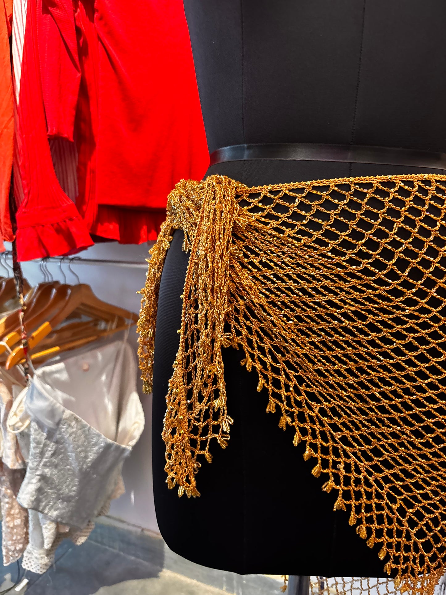 Crochet beaded wrap around